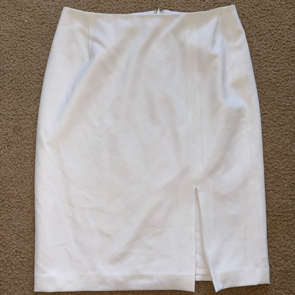 Preston & York Classic White Pencil Skirt